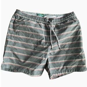 Bonobos Worn Once  Swim Trunks  Nylon Gray Striped Pink Men size L